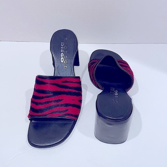 Shannon Diego Zebra Print Sandals 3 inch heels Size 8N - Picture 4 of 6